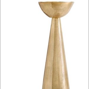 Pottery Barn Rough Cast Brass Pillar Candle Holder